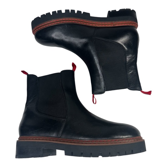 Anthony Veer Women's Olivia Lug Sole Chelsea Boot in Black Leather. Sz: 9.5/10.5 - Picture 7 of 10
